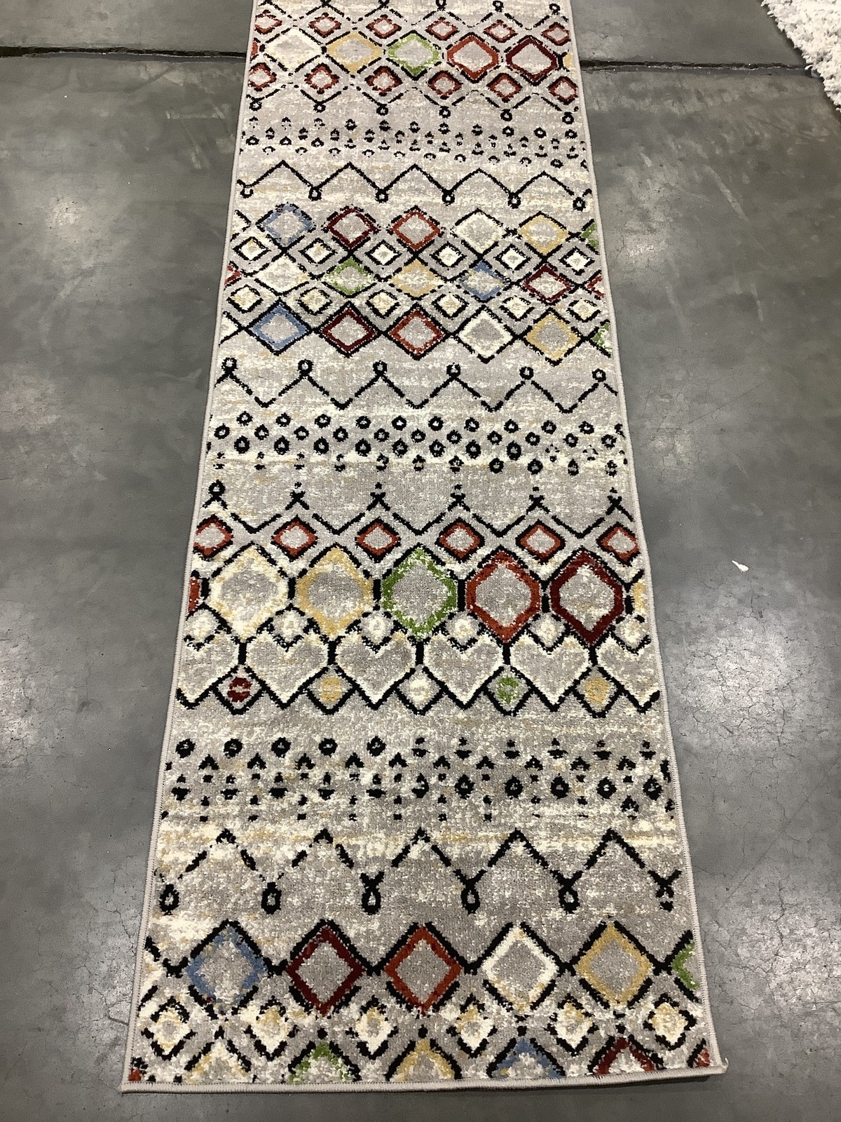 LT GREY / MULTI 2′-3″ x 12′-0″ Damaged Rug, Reduced Price 1172682750 AMS108G-212