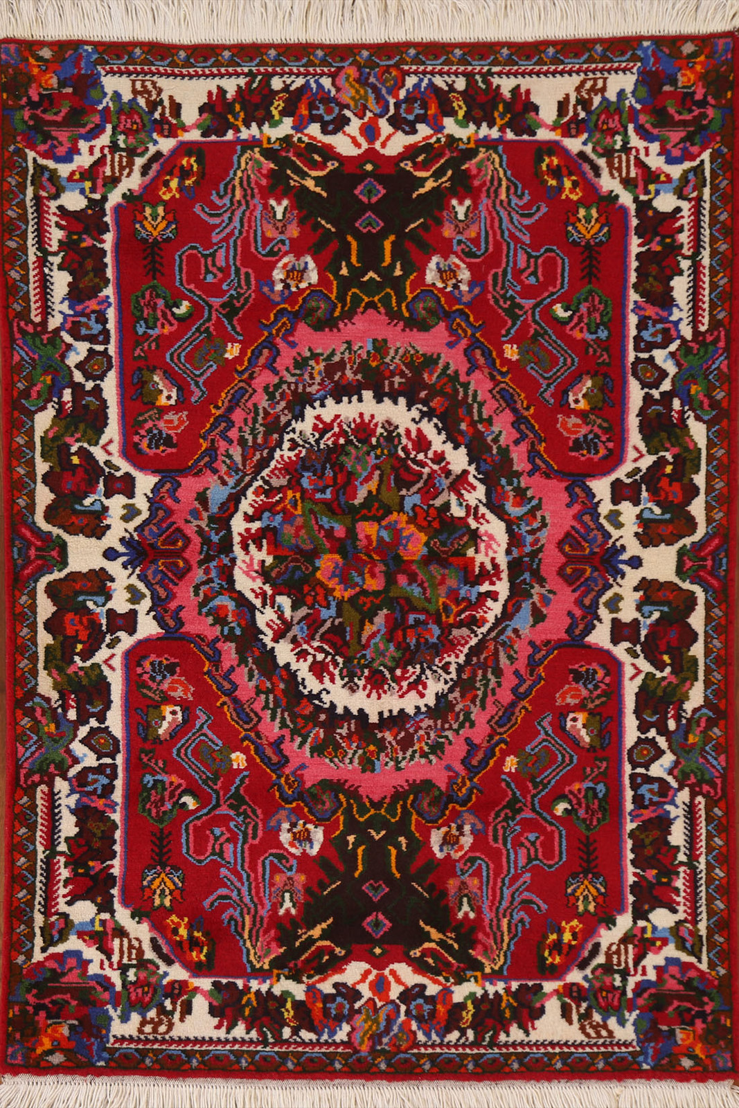 Floral Traditional Area Rug 4×5 Ft Hand-Knotted Oriental Medallion Wool Carpet