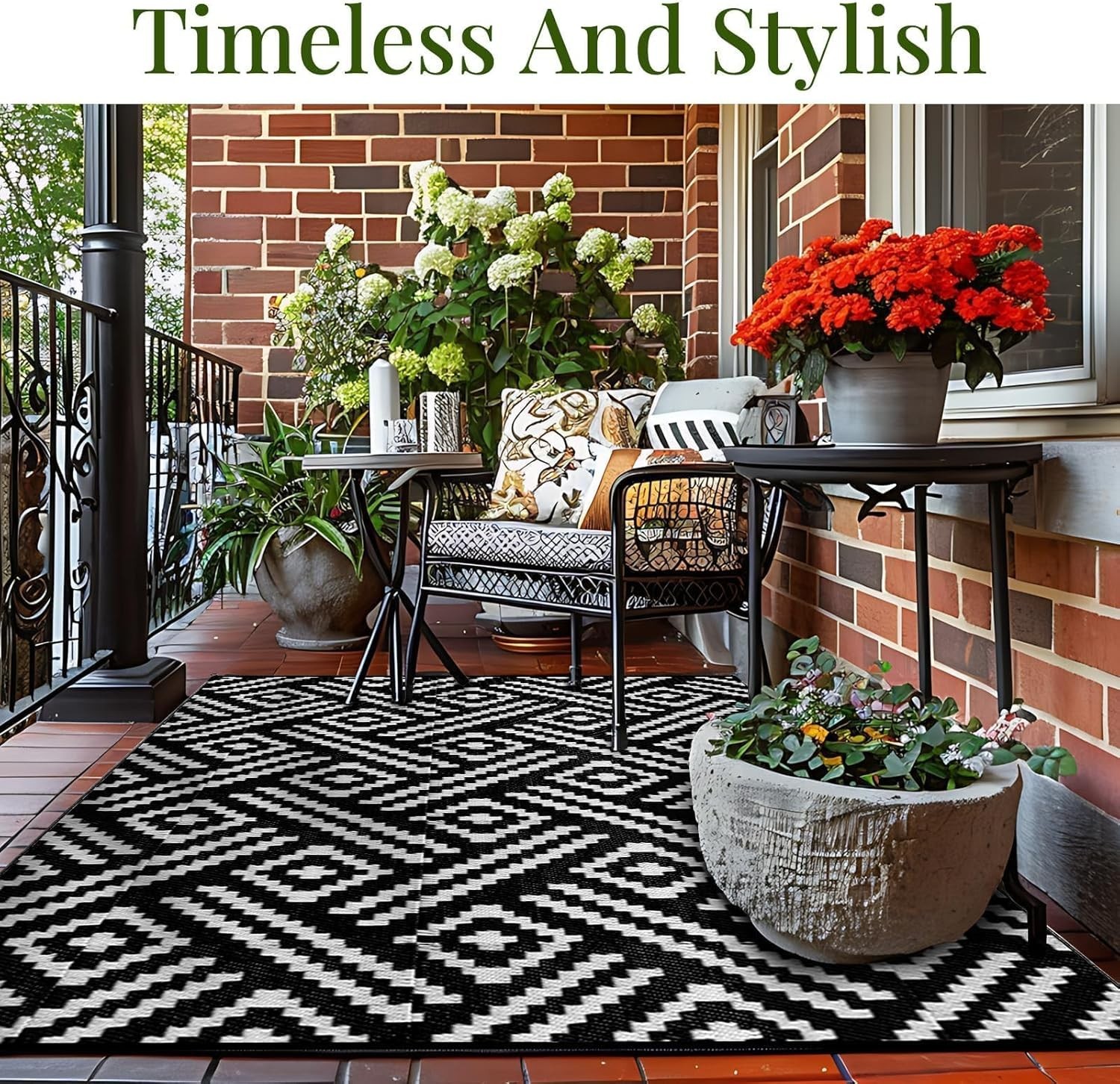 Outdoor Rug 5×7 Ft, Waterproof Outdoor Plastic Straw Rug for Patio, Reversibl…