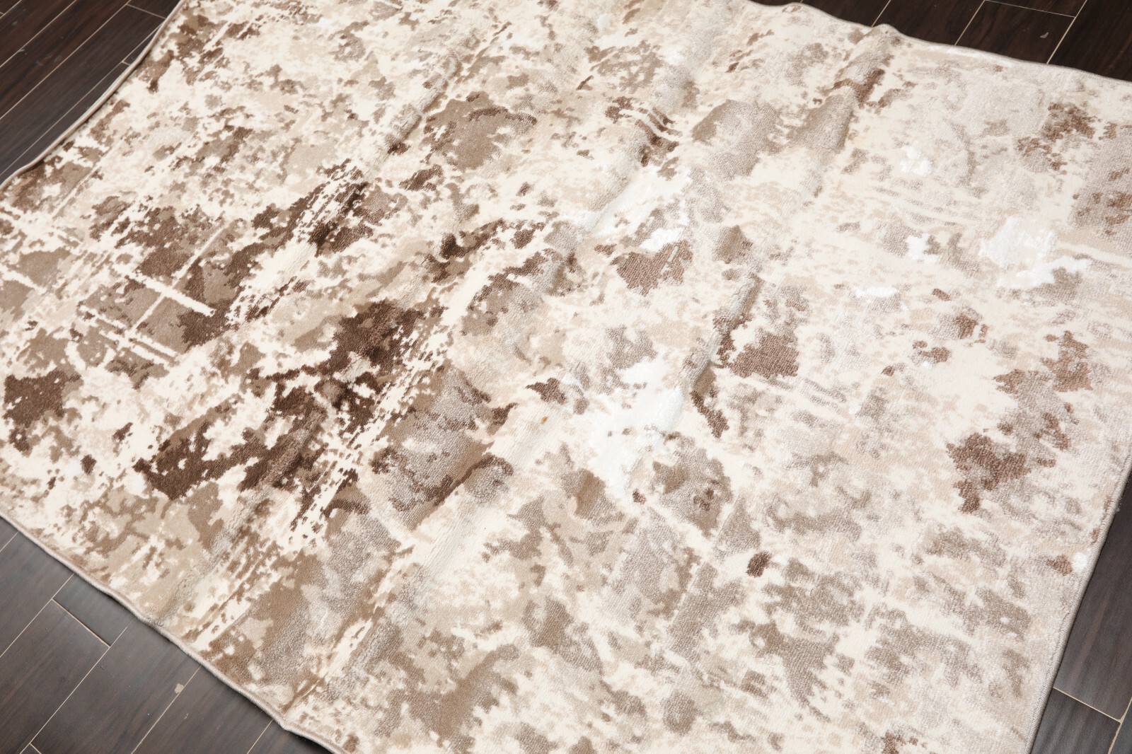 5′ x 7′ Modern Abstract 100% Polypropylene Oriental Area Rug 5×7 Ivory