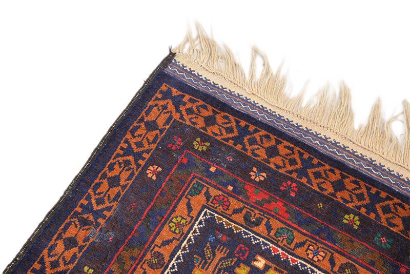 Vintage Oriental Tribal Long 4×7 Feet Handmade Area Wool Bordered Nomadic Rug