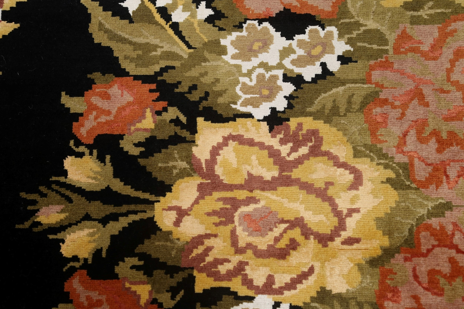 Vegetable Dye Aubusson Rug 6×8 Ft Floral Wool Carpet Handmade Floral Wool & Silk