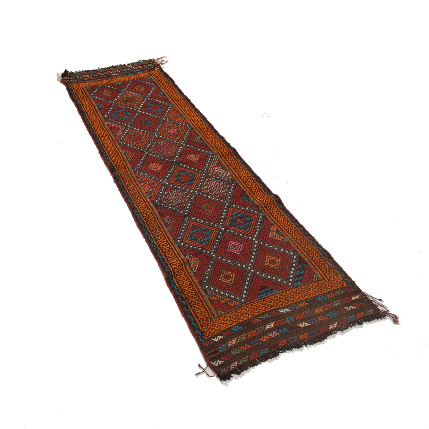 Vintage Handmade rug Tribal Runner Kilim Rug 2’x6’9, Flat Kilim Entry Rug W17059