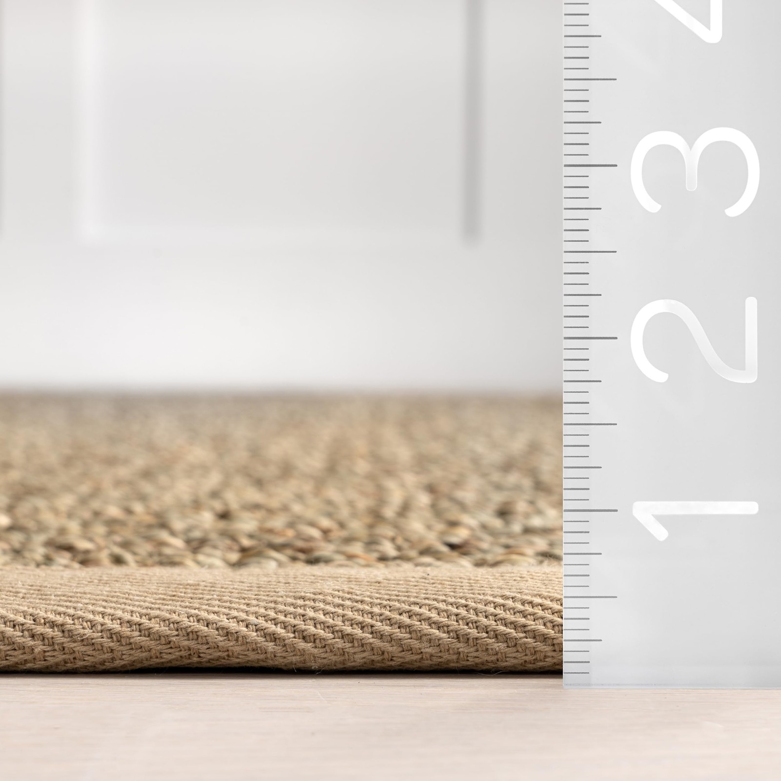 Nuloom Elijah Beige/Natural 26 X 8 Basketweave Seagrass Soft And Textured High