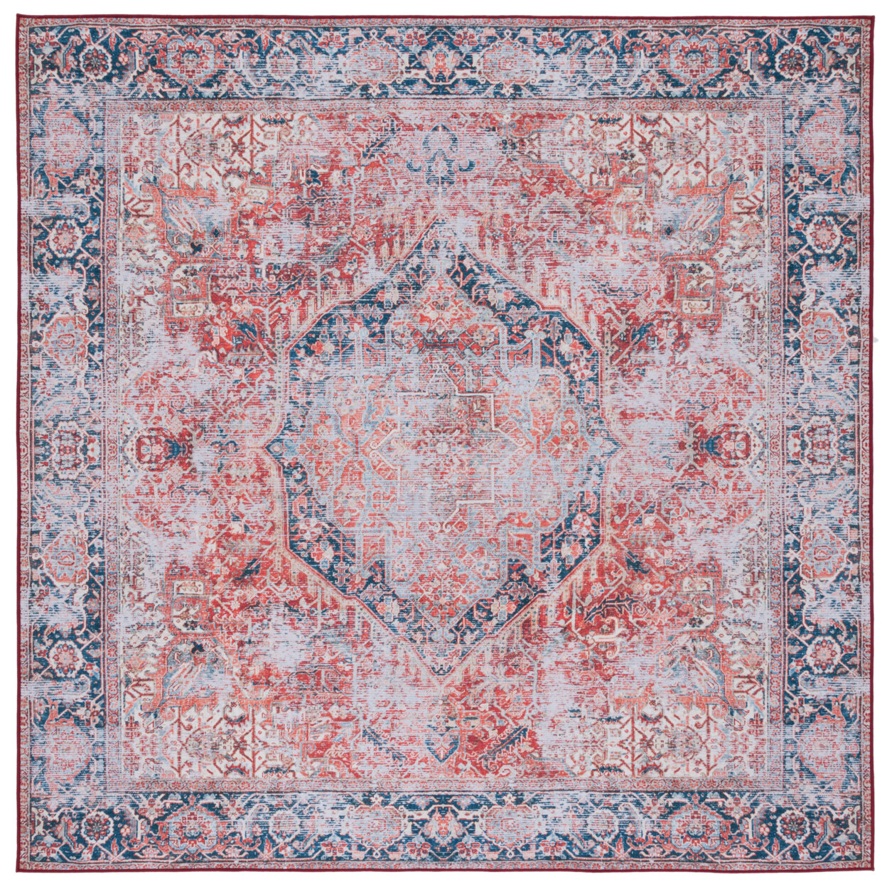 SAFAVIEH Tucson Collection TSN177P Rust / Navy Rug