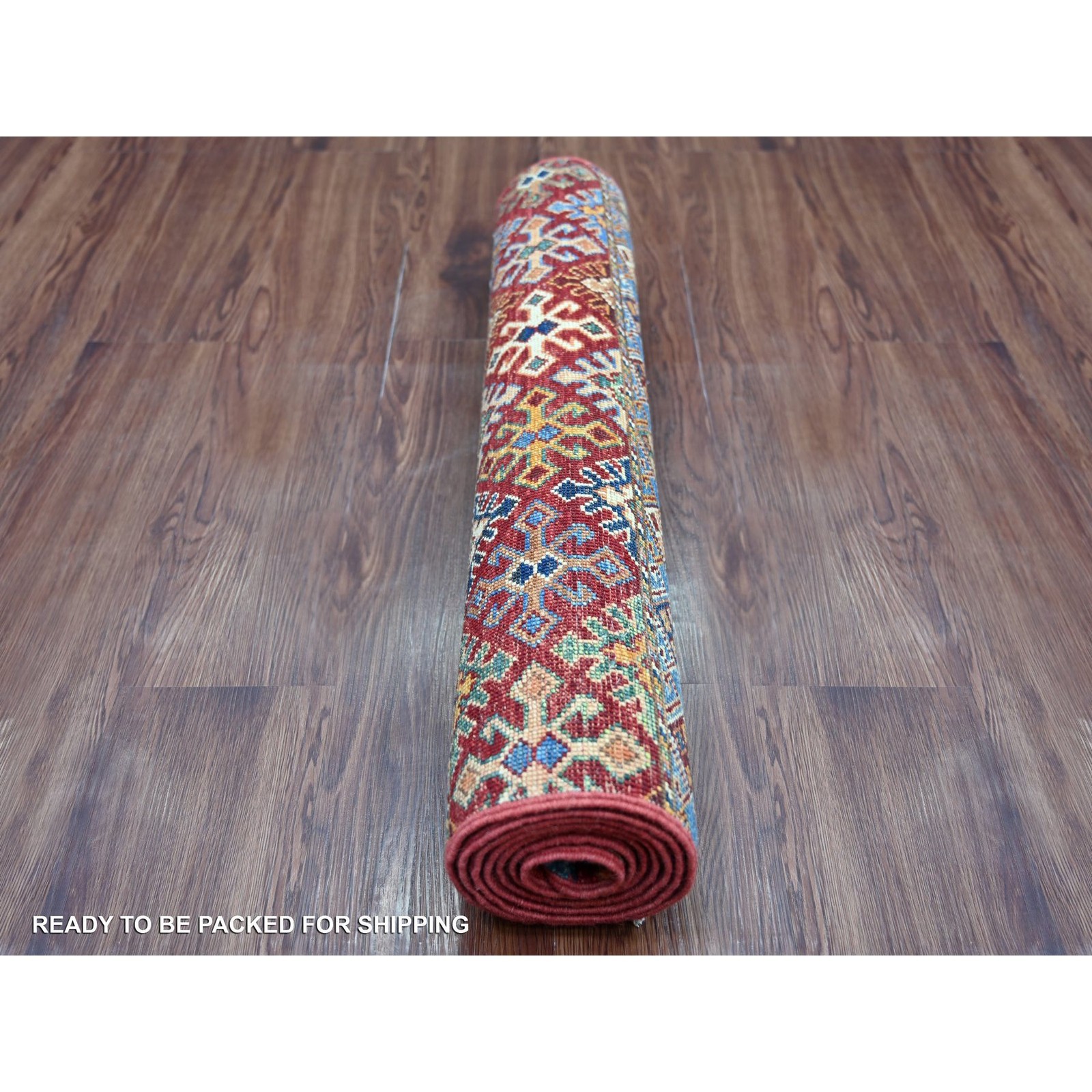 2’6″x6’7″ Colorful Super Kazak Khorjin Design Hand Knotted Wool Runner Rug 21413