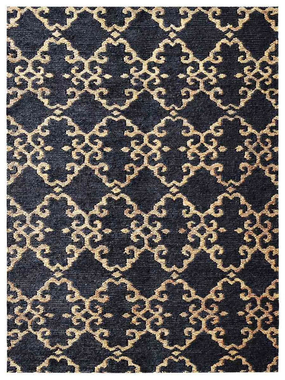 Hand Knotted Sumak Jute Eco-friendly Area Rug Contemporary Charcoal Beige BBH