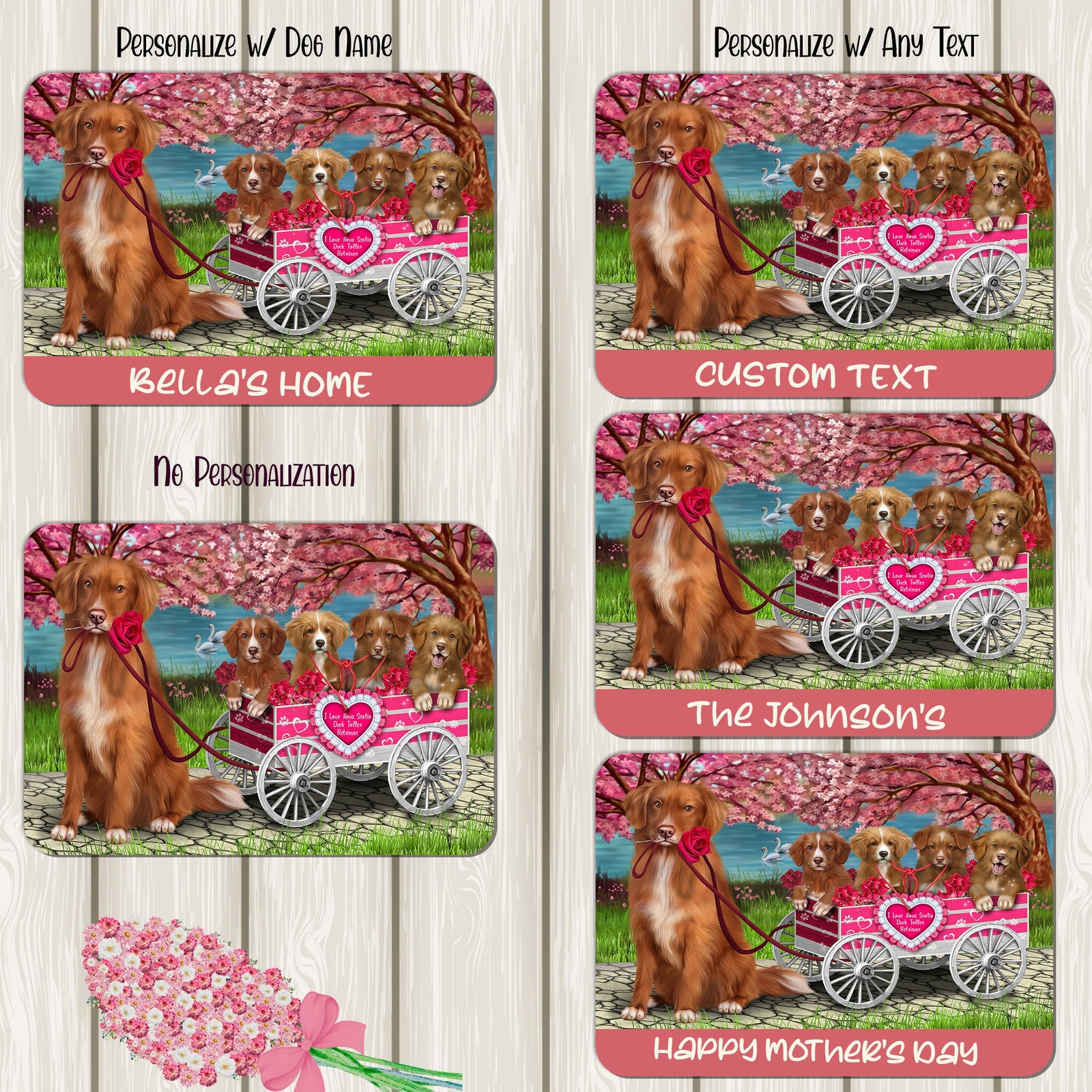 Nova Scotia Duck Tolling Retriever Dog Area Rug and Runner Personalized NWT NEW