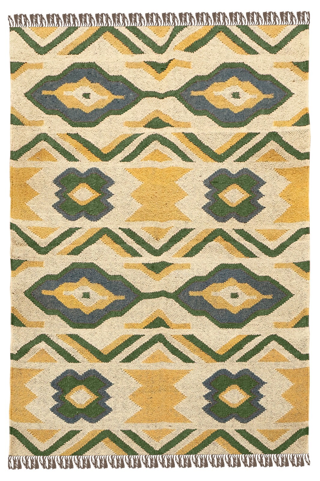 Handwoven Wool Jute Kilim Area Carpet Traditional Reversible Hallway Rug 5×8 Ft