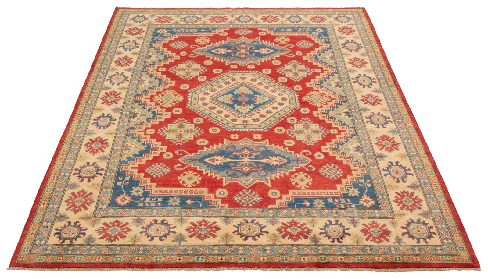 Traditional Hand-Knotted Geometric Area Rug 7’10” x 10’0″ Oriental Wool Carpet
