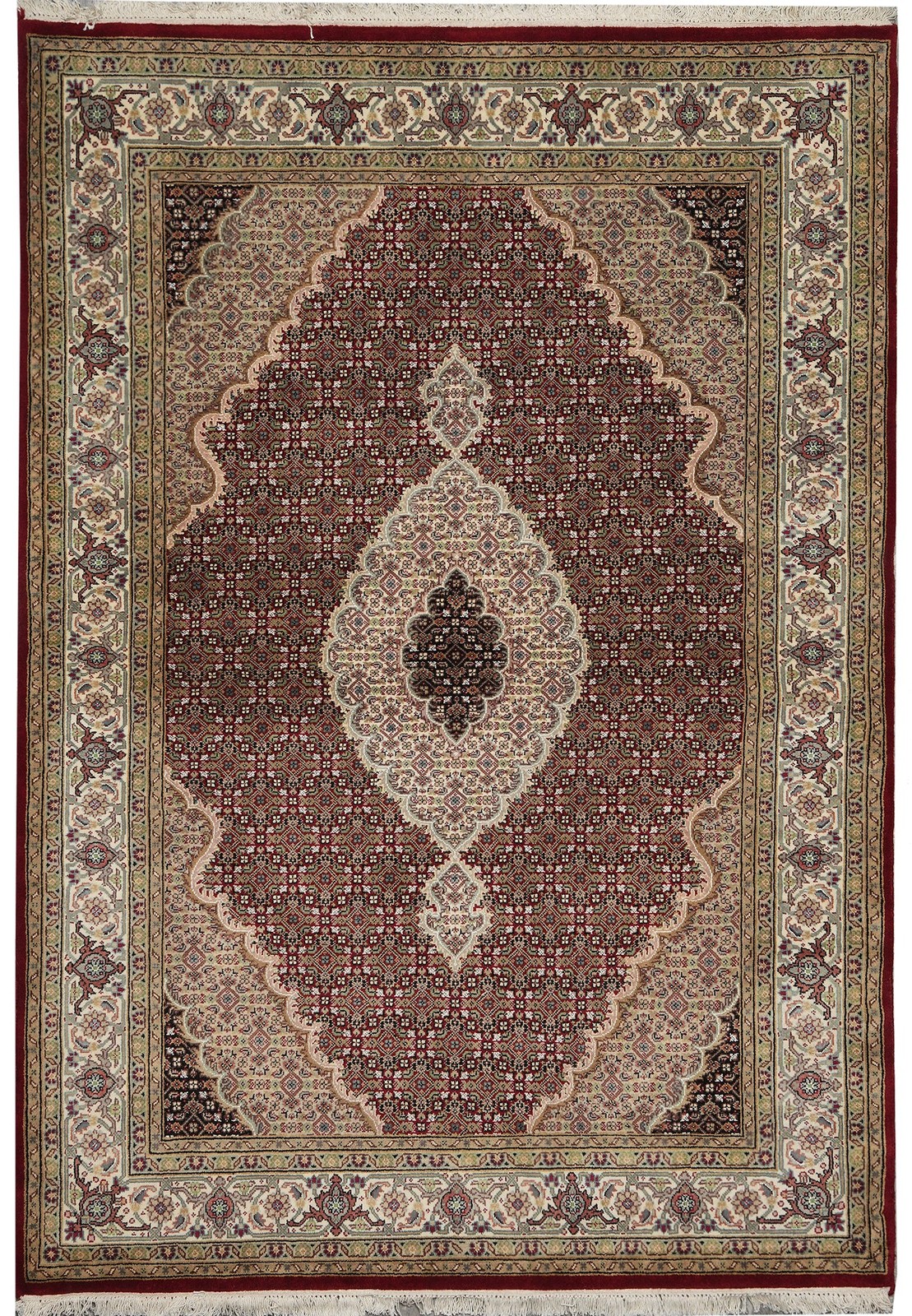 5 x 7 Mahii Tabriiz Traditional Wool Silk Room Rug #F-3074