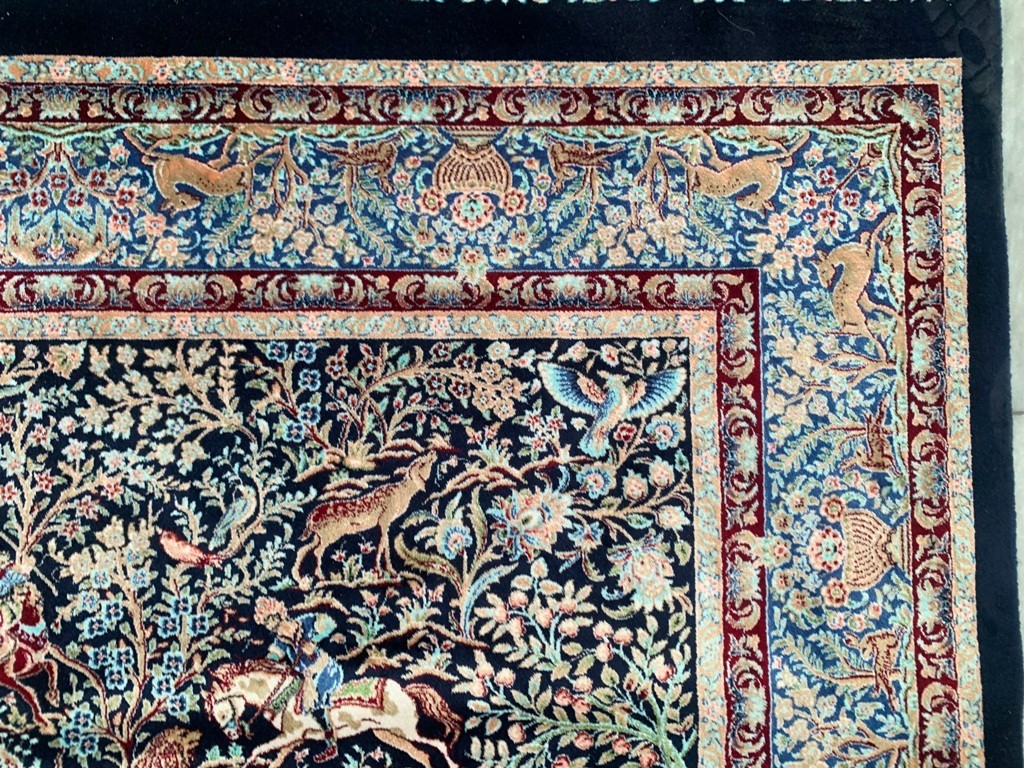 3×6 ft Luxury Silky Rugs Floral Bedroom Animals Rug Silk Tribal Home Décor Rug