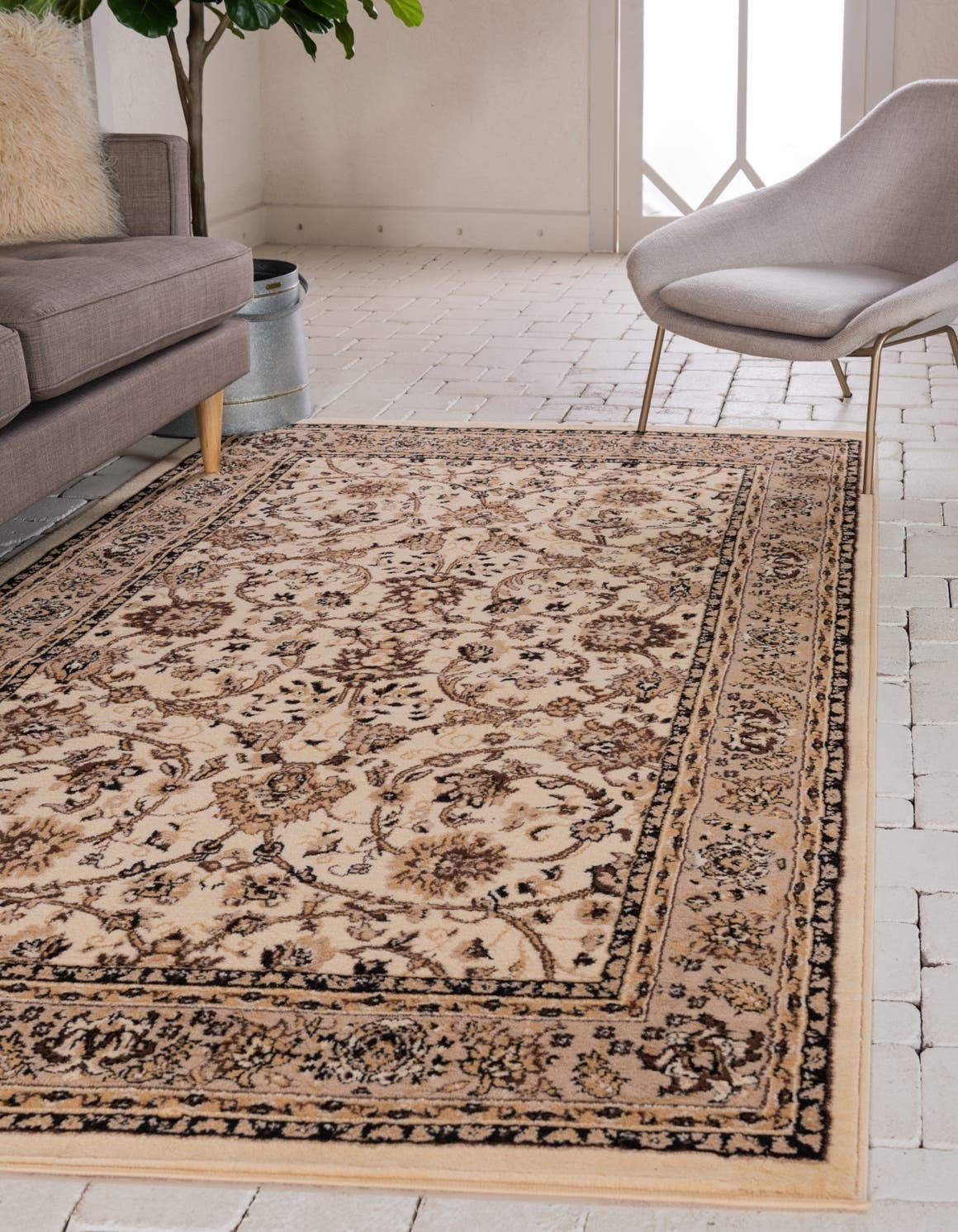 Sialk Hill Collection Area Rug Washington (2 2 x 3 1 Rectangle Ivory/ Beige)