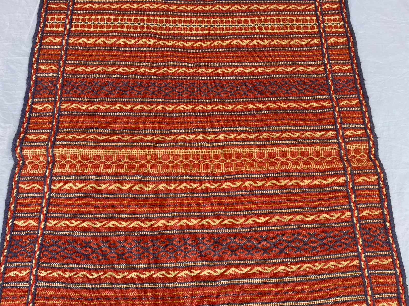 3’3 x 5 Ft One Of A Kind Tribal Flatweave Kilim Rug – Rustic Striped Geometric