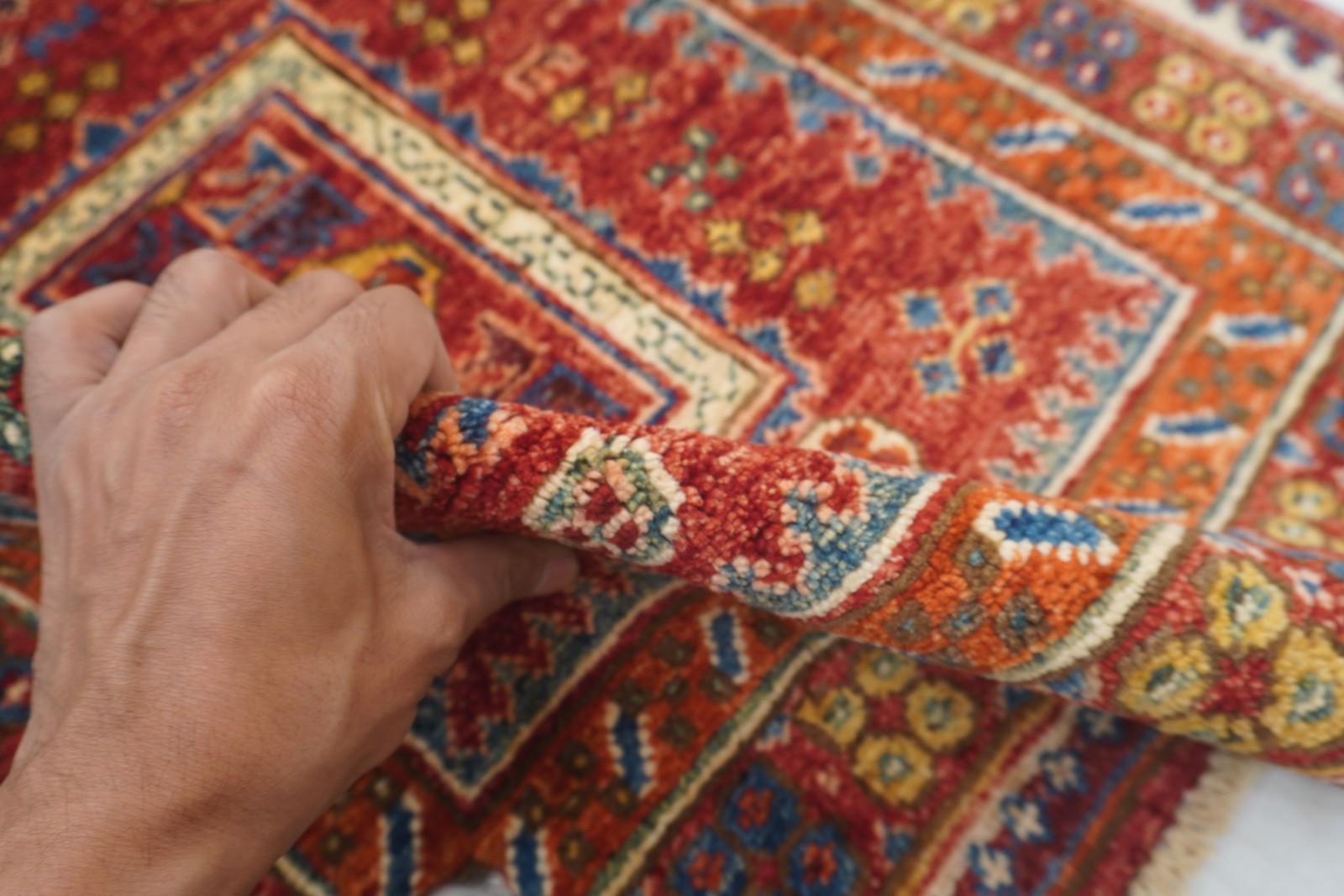3×4 ft Red Afghan Hand Knotted Tribal Small Area Rug