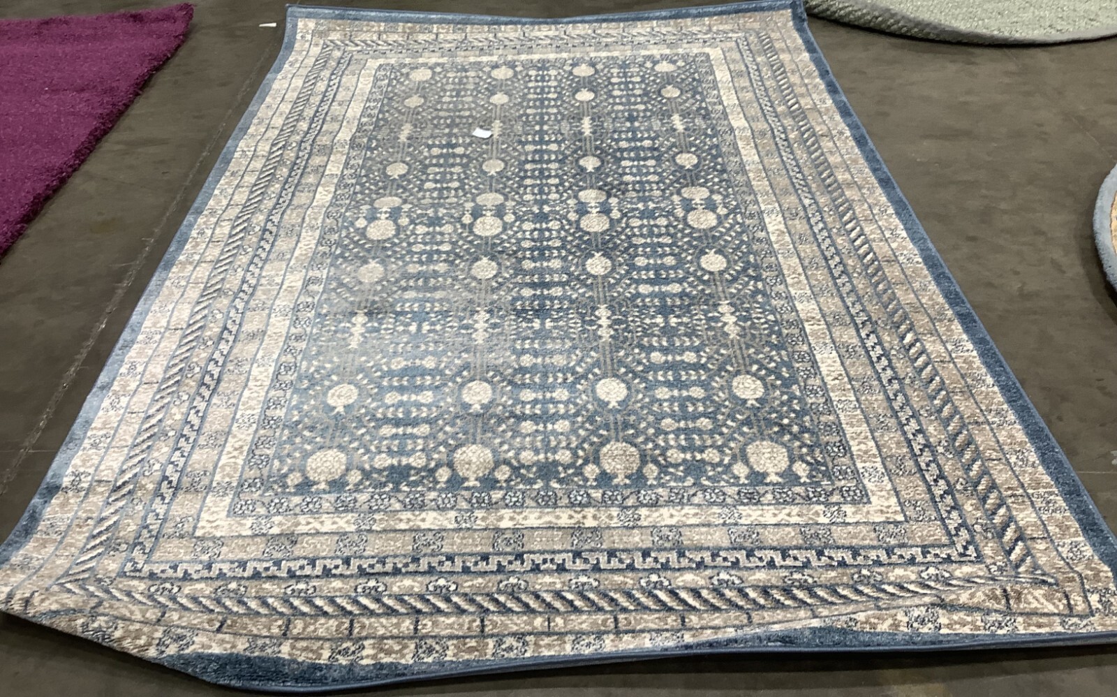 BLUE / BEIGE 5′-1″ x 7′-7″ Flaw in Rug, Reduced Price 1172678507 SOF376C-5