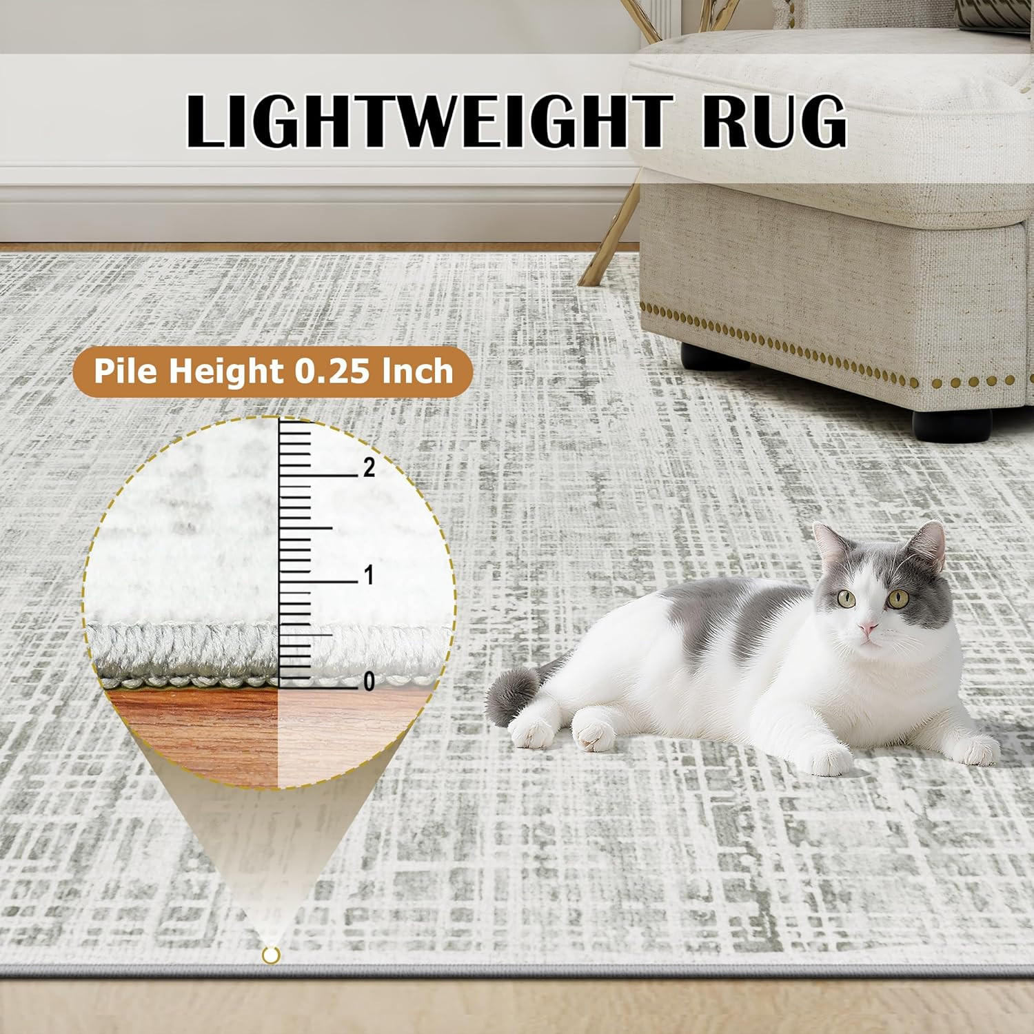 Washable 10×12 Area Rug – Soft Non-Shedding Abstract Design for Home