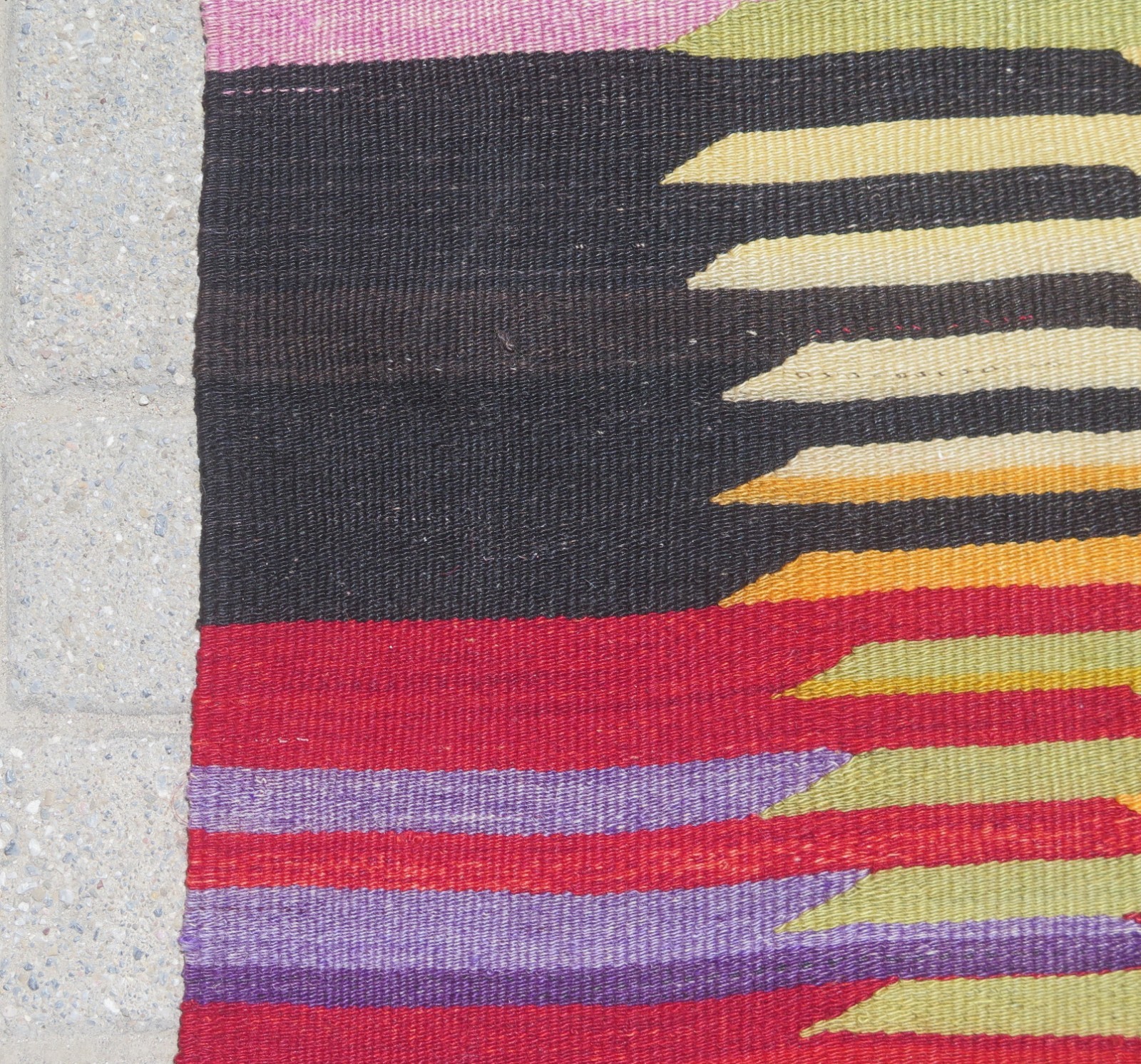 Area Rugs, Colorfull Boho Rug, Turkish Kilim Wool Rug, Bedroom Carpet 41″x46″
