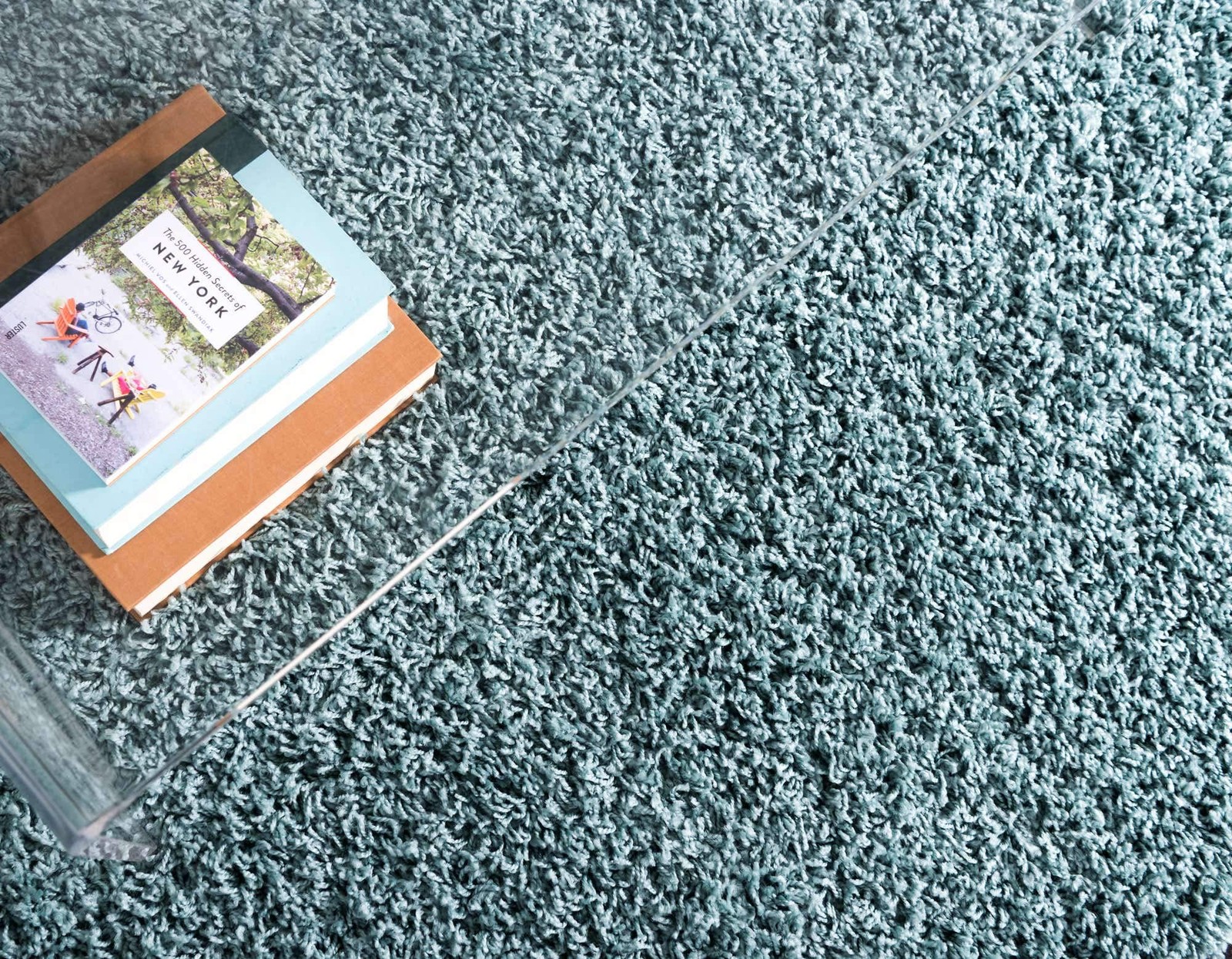 Unique Loom Solid Shag Collection Area Rug 5 1 X 8 Rectangle Light Slate Blue
