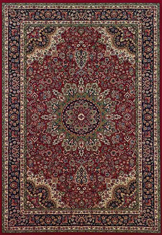 Red Medallion Synthetics Border Flowers Leaves Area Rug 116R3 – Aprx 5’3″x7’9″