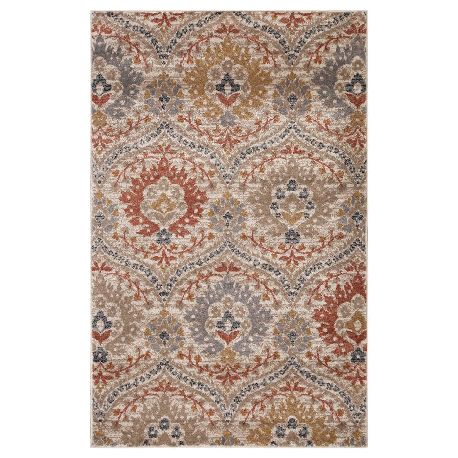 Superior Indoor Area Rug Jute Backed Modern Oriental Floral Damask Floor Decor