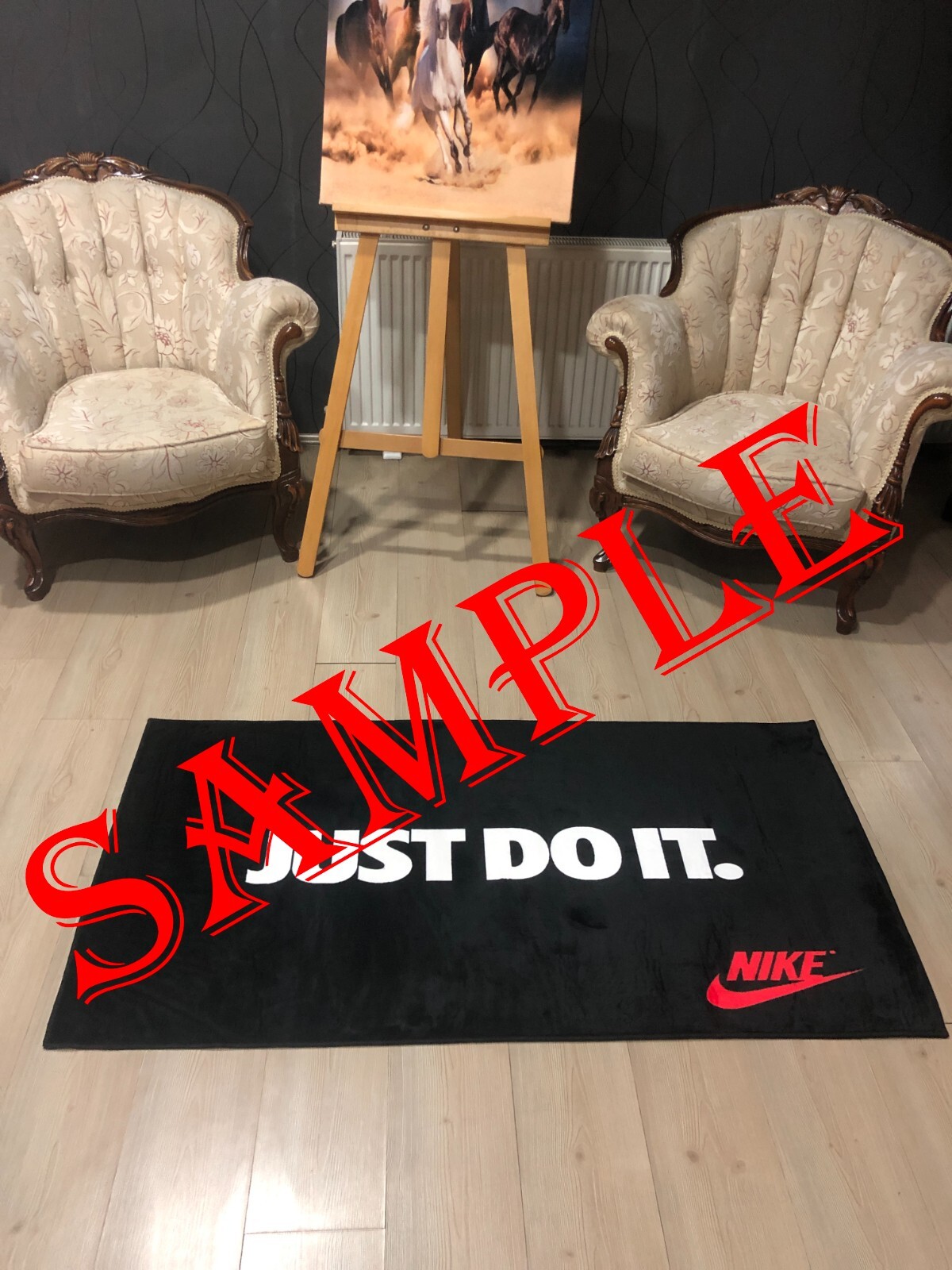 Red rug, sneaker rug, sneaker room rug, shoe rug, hypebeast rug