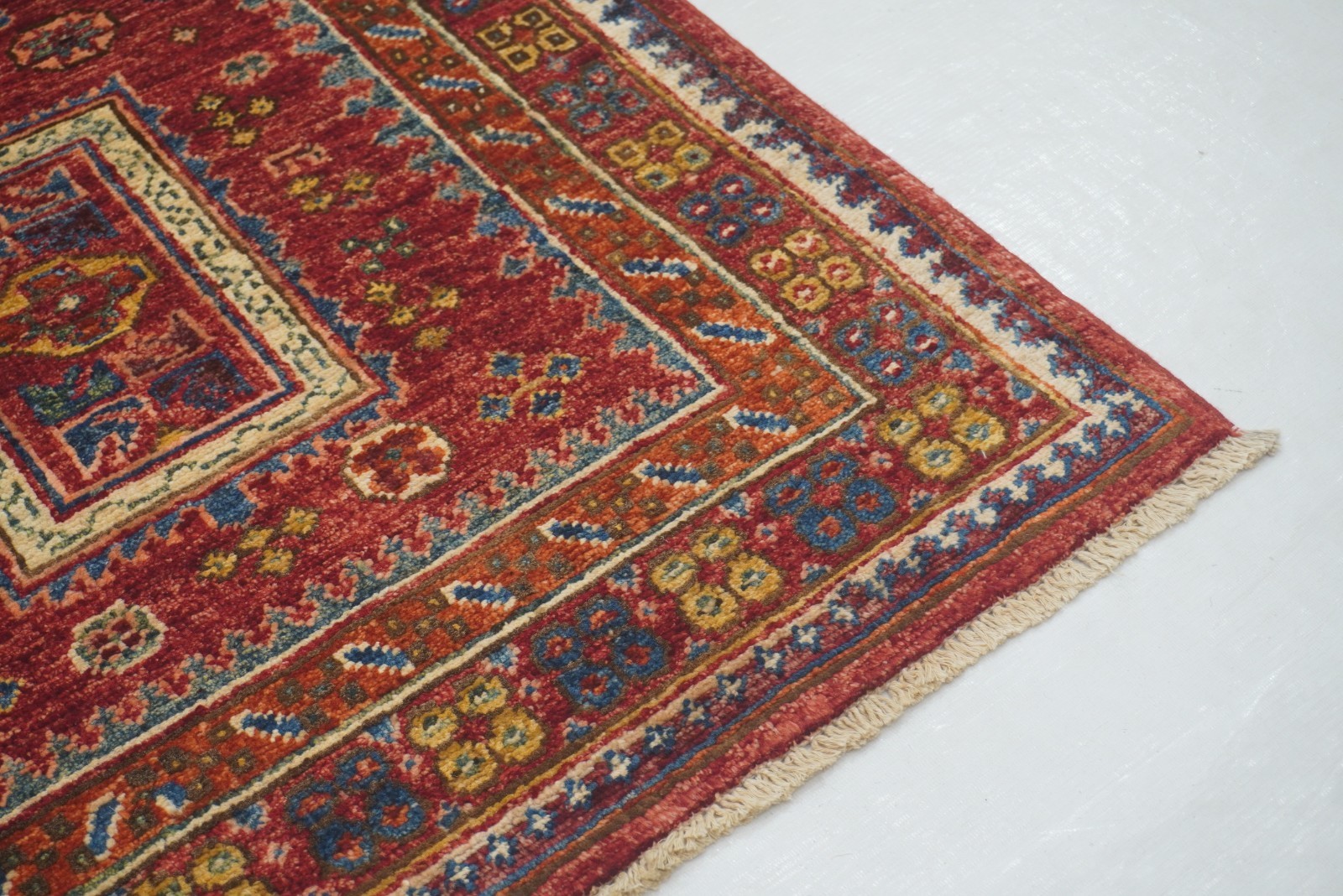 3×4 ft Red Afghan Hand Knotted Tribal Small Area Rug