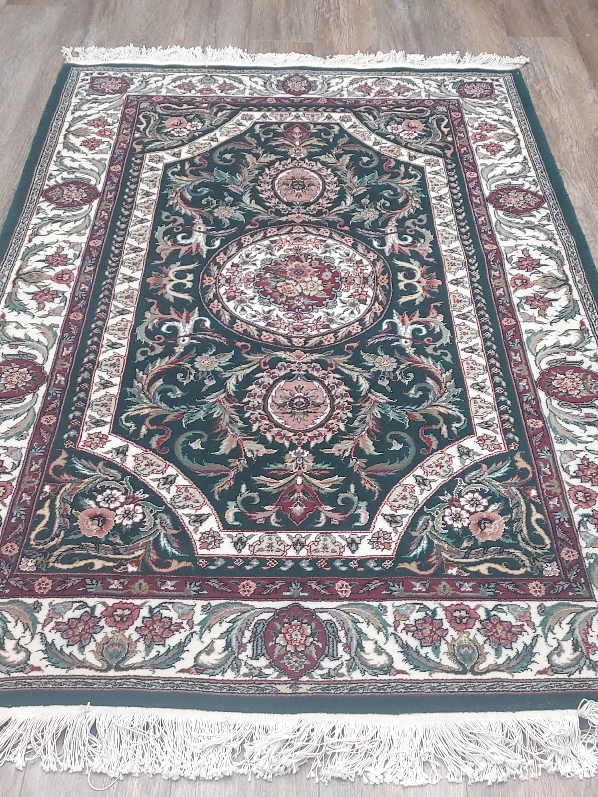 Turkish Silk&Wool Hand Made Bohemian Royal Classic Design, Turkish Rug 4x6Ft