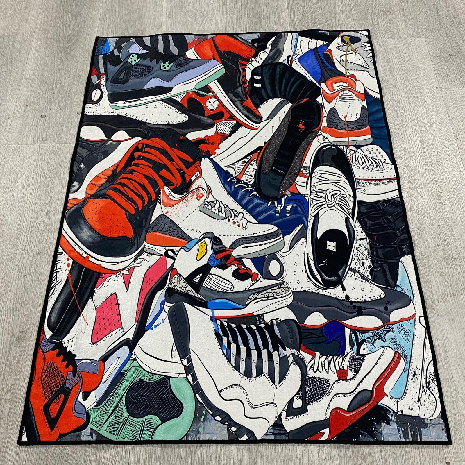 Sneakers Shoes Rug, Different Sneakers Shoes Mat,Multi Color Rug, Cool Shoes Rug