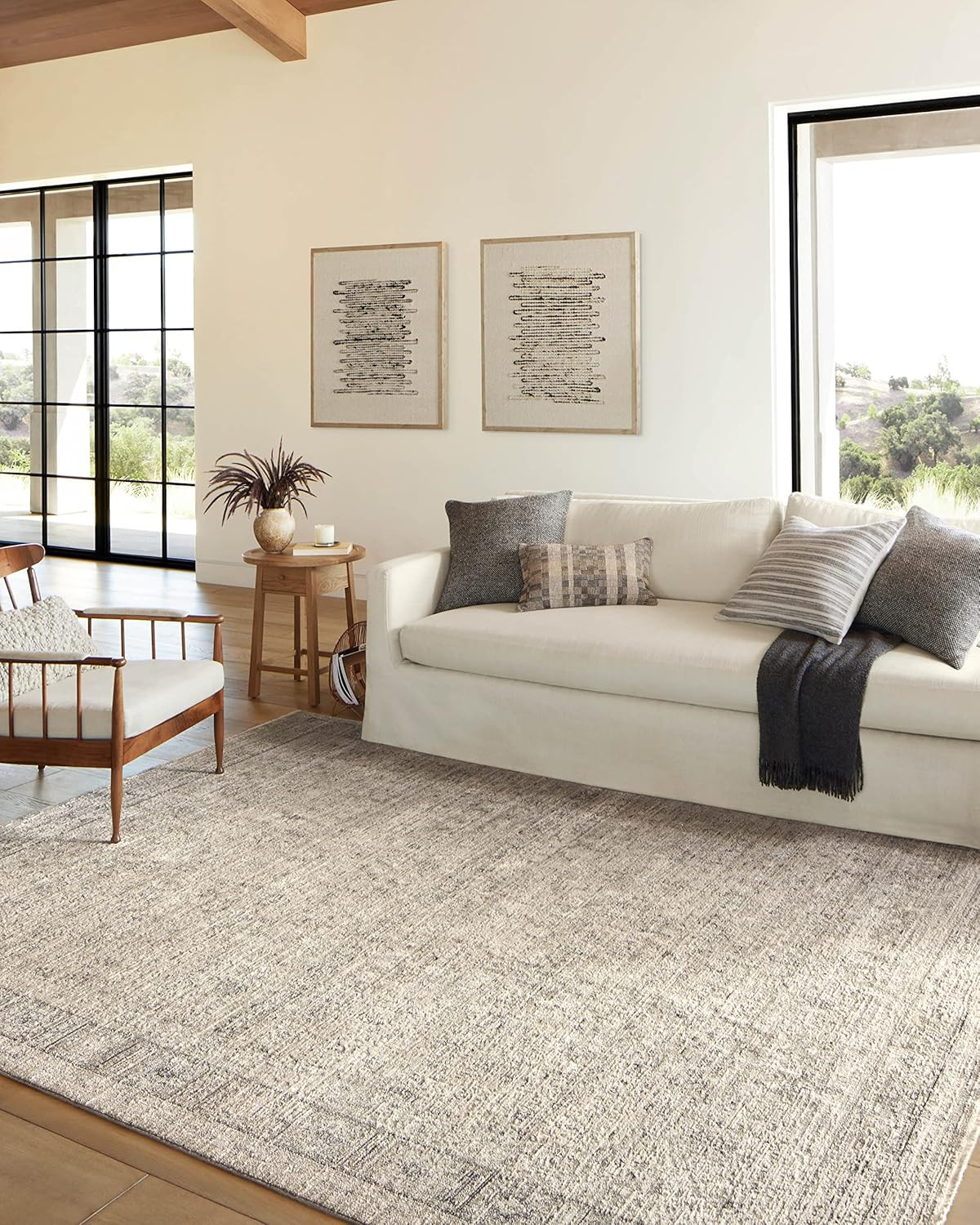 Alie Collection Taupe/Dove Area Rug 5’3″ x 7’9″ – Stylish & Cozy