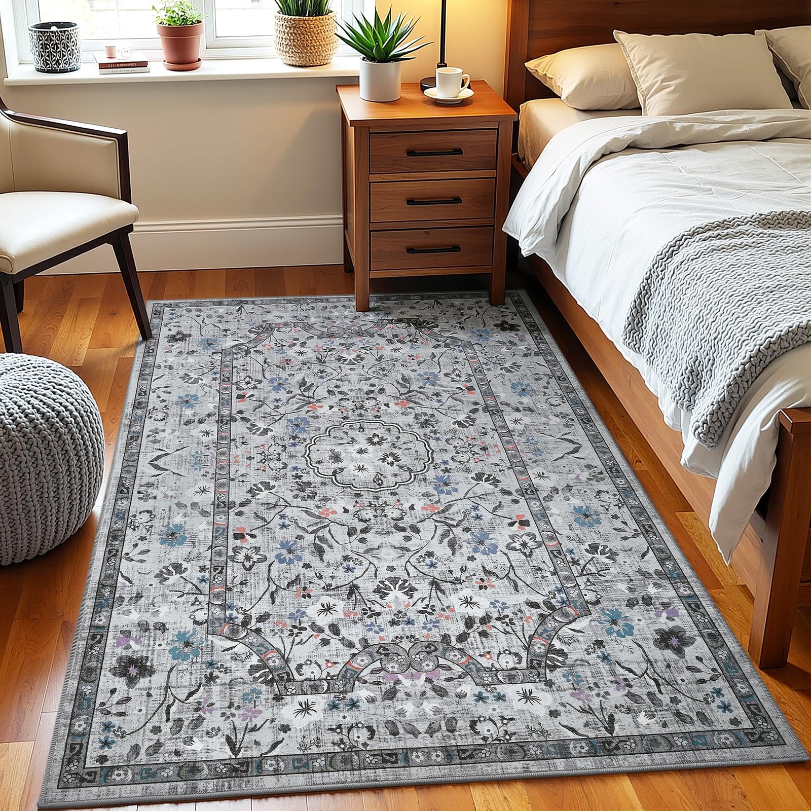 3×5 Area Rug for Bedroom, Washable Rugs for Dorm, Office, Playroom