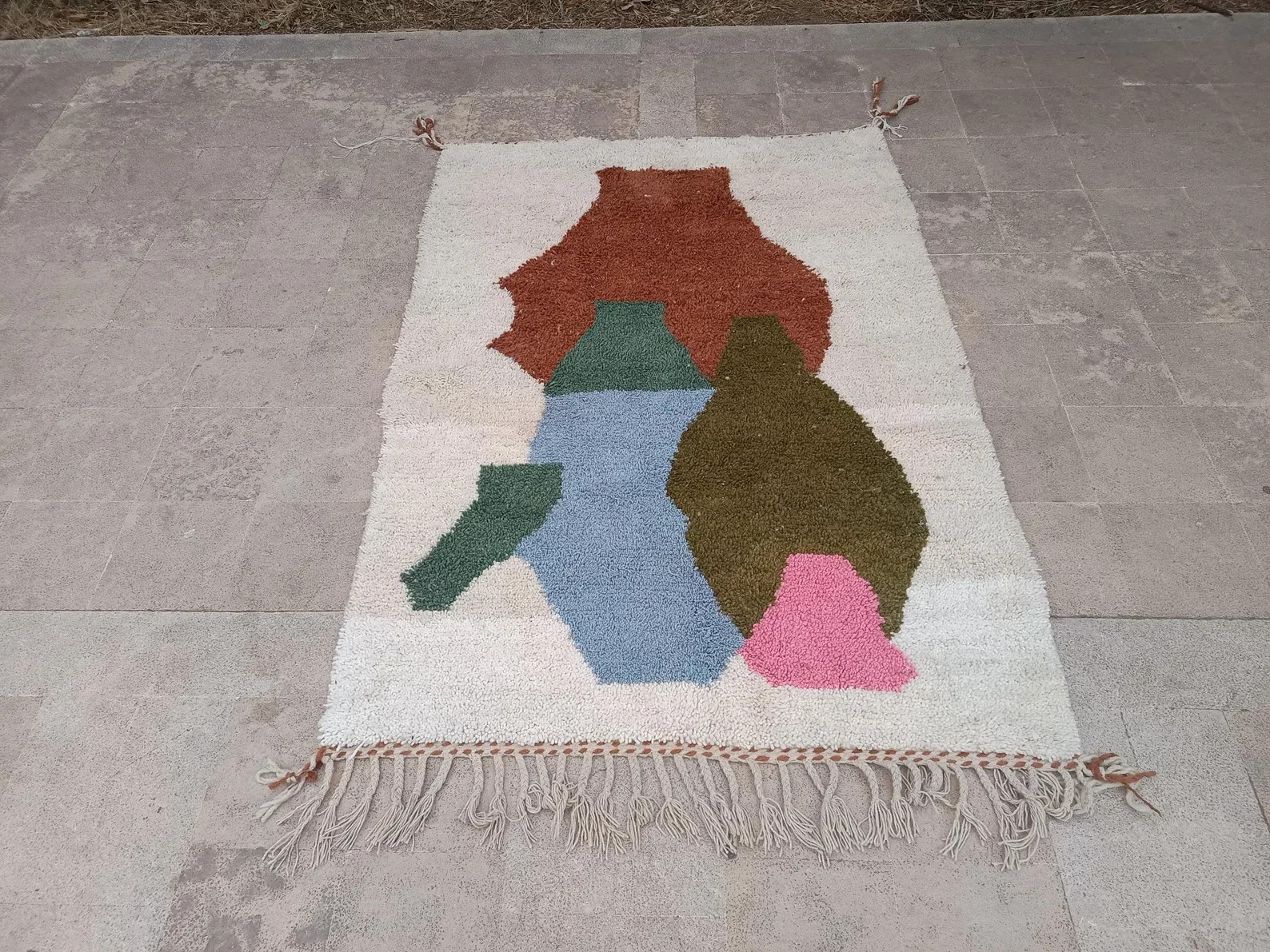 Handmade Rug, Berber Rug, Abstract Carpet, Bohemian Wool Rug