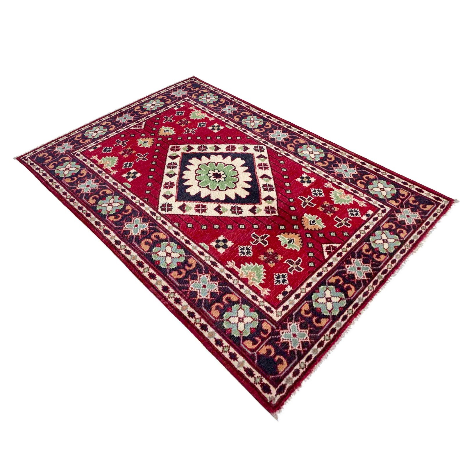 Unique Hand Knotted Rug Red Tribal Rugs 3’1×5’0 Ft Afghan Oriental Carpet R37730