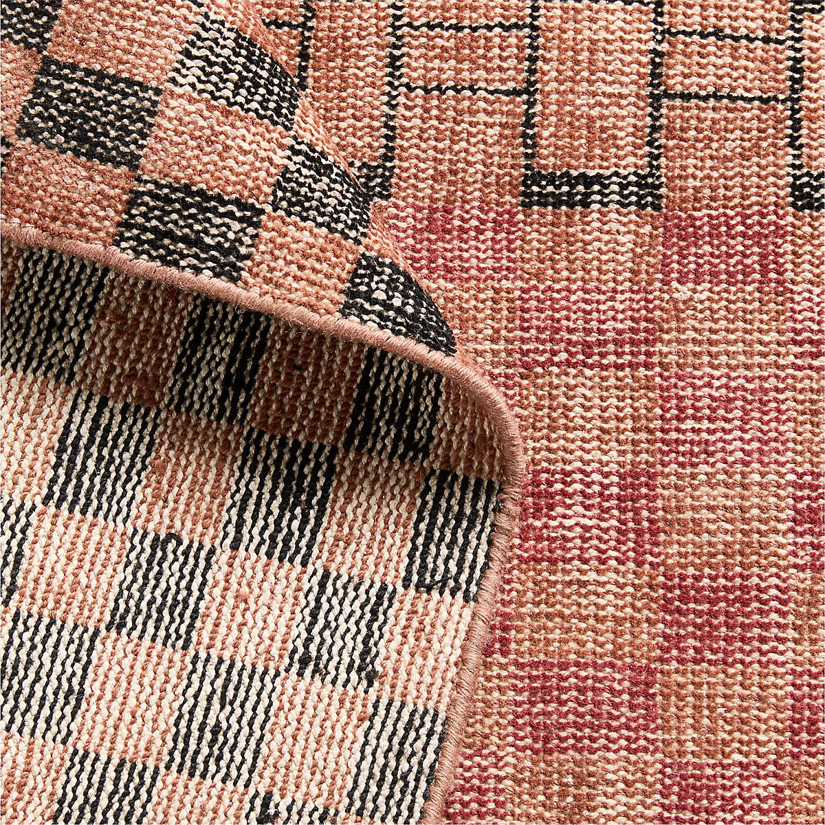 Hand-Knotted Terracotta Red 60% Wool 40% Cotton Area Rug for Living Room,Bedroom