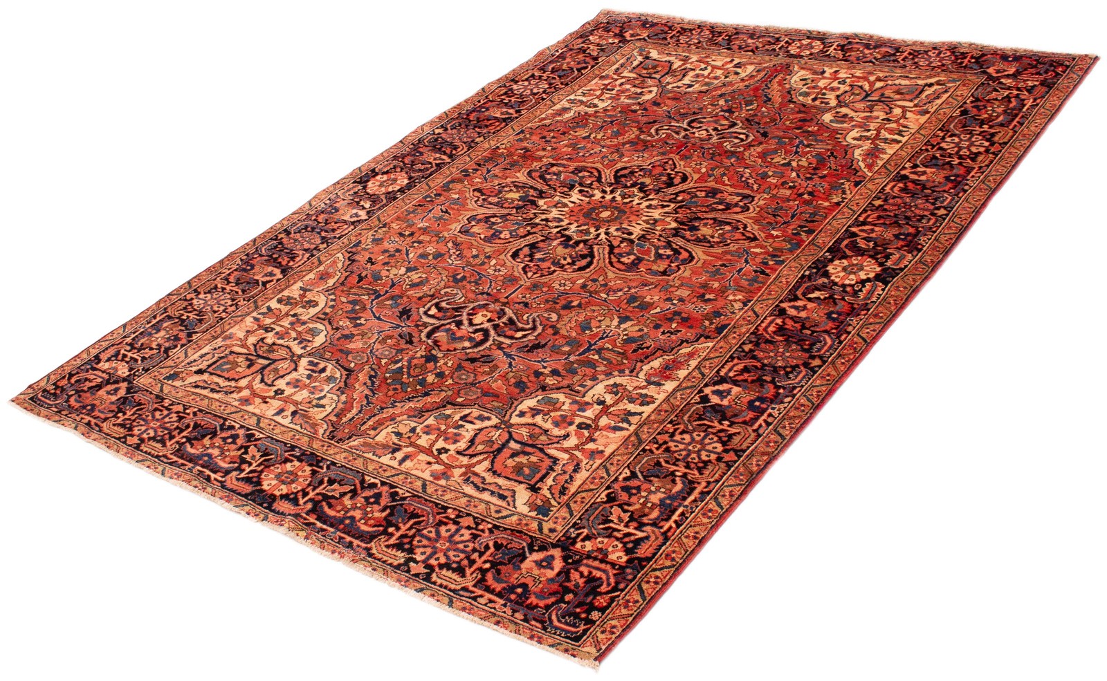 Vintage Hand-Knotted Area Rug 8’0″ x 11’7″ Traditional Oriental Wool Carpet