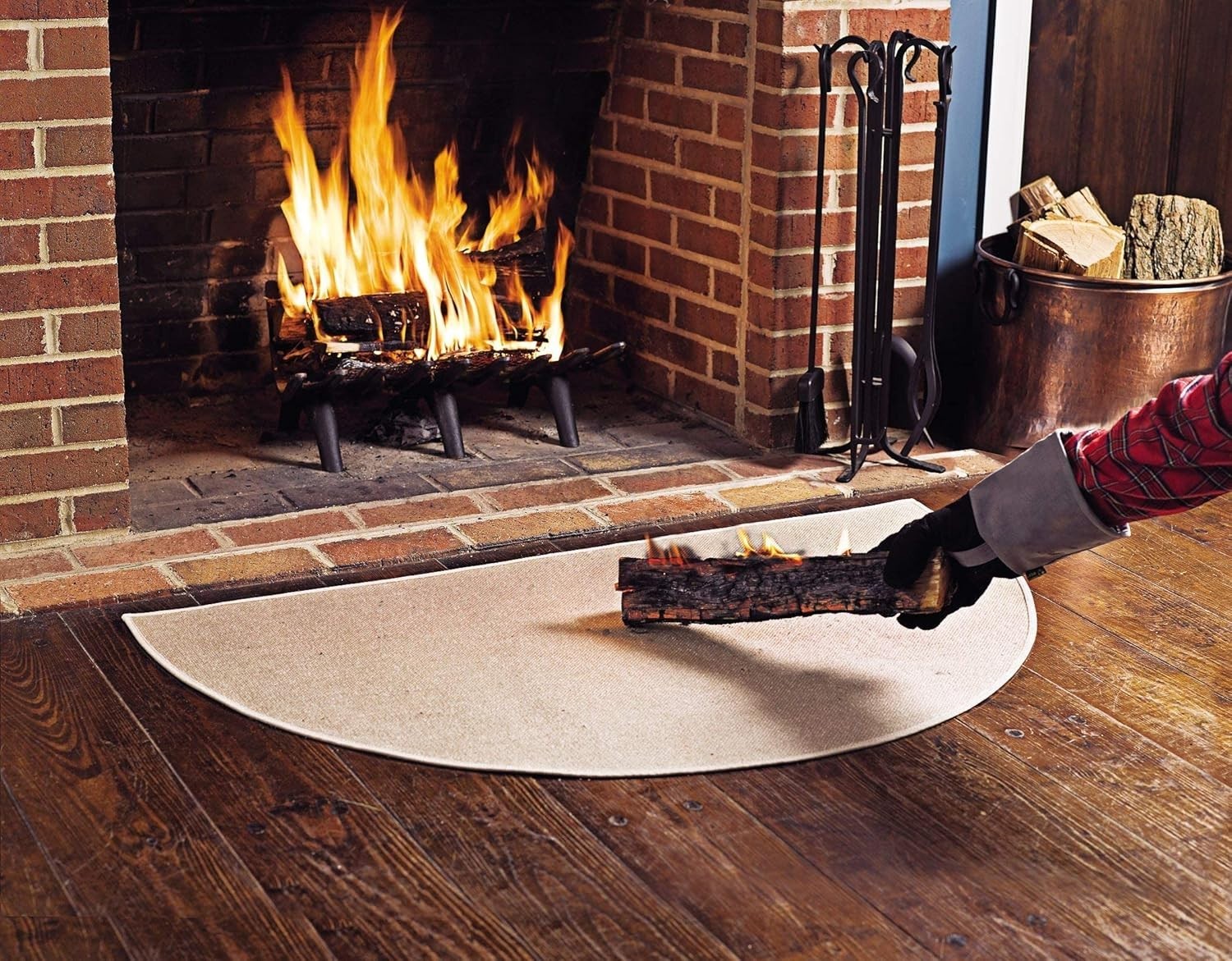 27″x48″ Semicircle Hearth Rug – Double Layer Fiberglass, Spark Proof