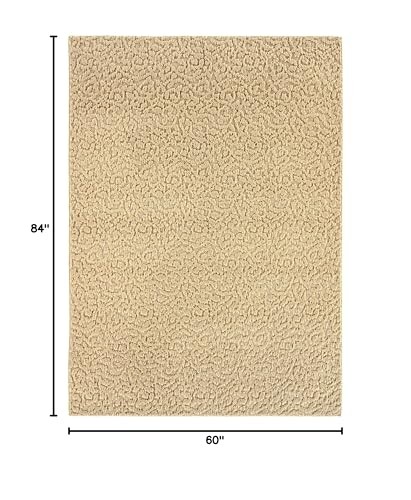 Garland Rug Ivy 5×7 ft. Beige Tan Floral Area Rug – Durable, Stain Resistant