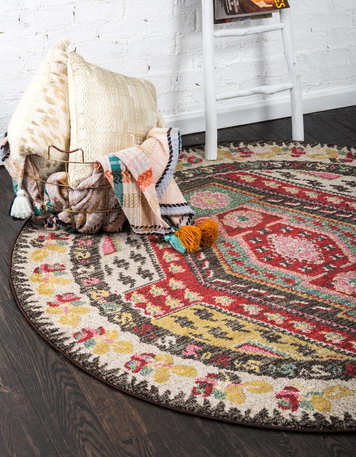 Unique Loom Sedona Collection Southwestern Geometric Border Over-Dyed Modern