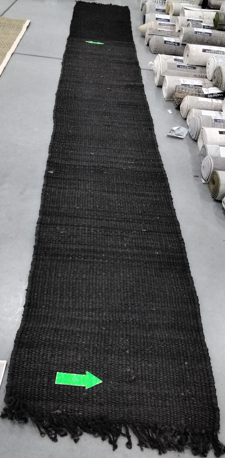 BLACK 2′-6″ x 20′-0″ Broken Thread Rug, Reduced Price 1172763757 NF368D-220