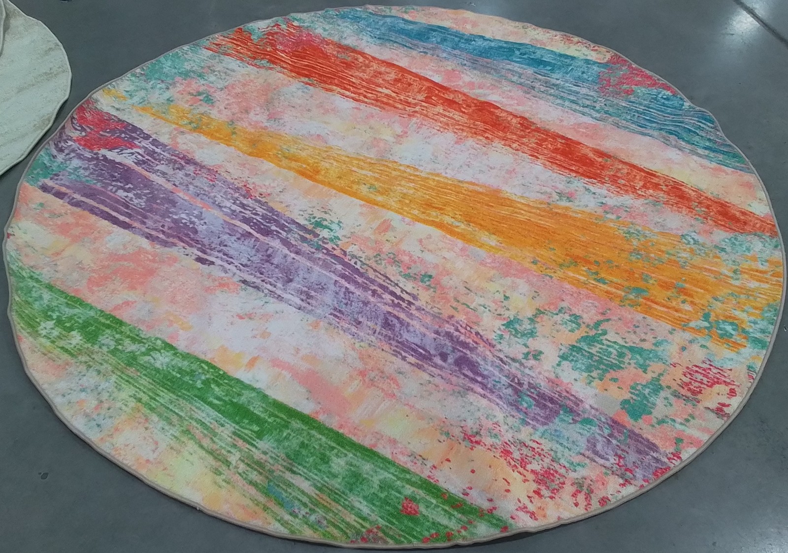 PINK / BLUE 6′-7″ x 6′-7″ Back Stain Rug, Reduced Price 1172804018 PTB173U-7R