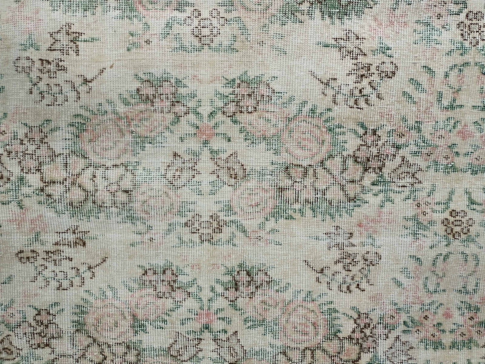 Vintage Turkish Rug Handknotted Wool Oushak Floral Runner 3.7×8 Ft