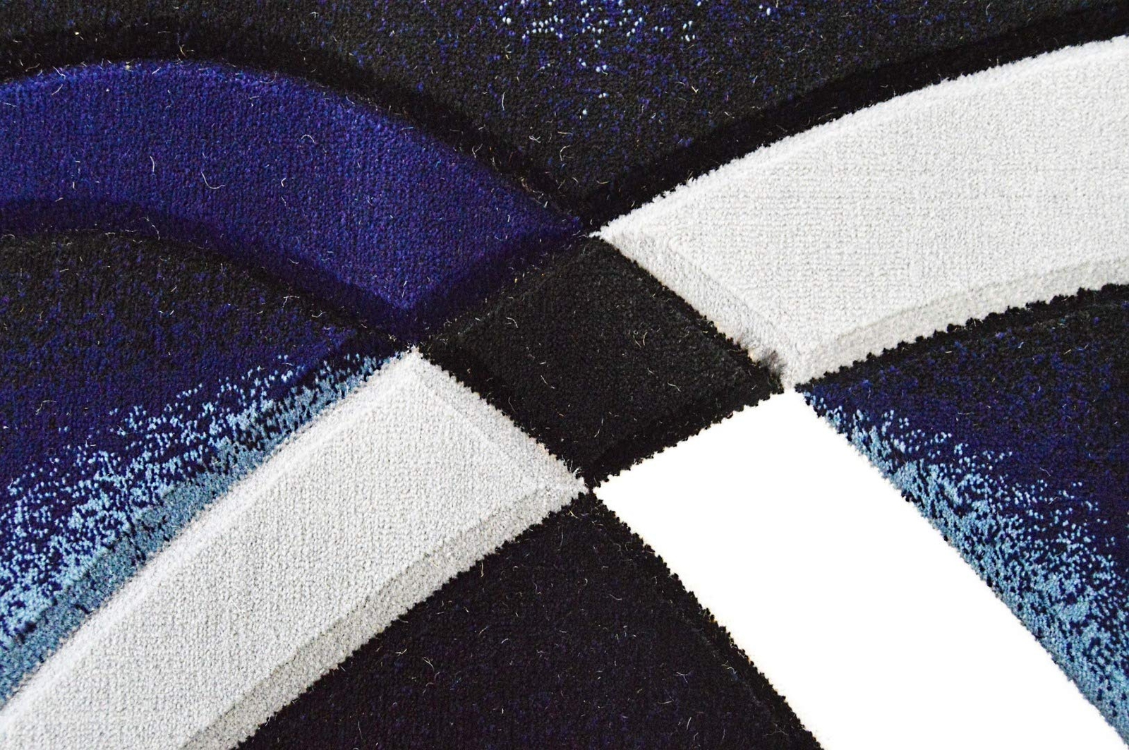 Premium Carved Modern Contemporary Abstract Rug 2305 Navy Blue 5’3”x7’6”