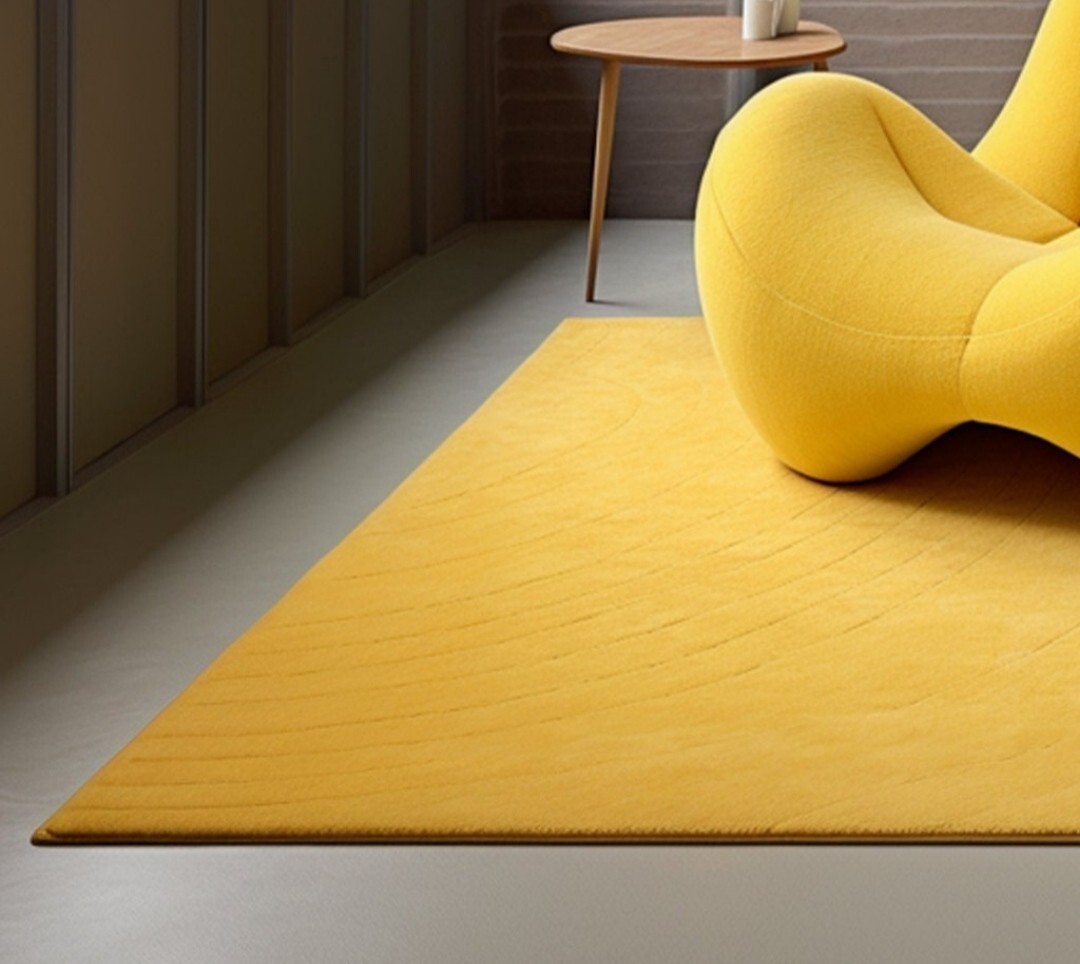 Yellow Hand Tufted Hand Made Carpet Customized Area Rug For Living Room Carpet