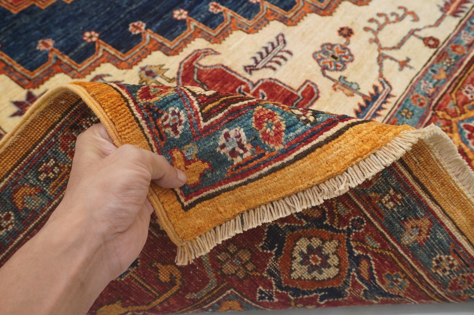 8×10 ft Red Serapi Afghan Hand Knotted Wool Oriental Rug