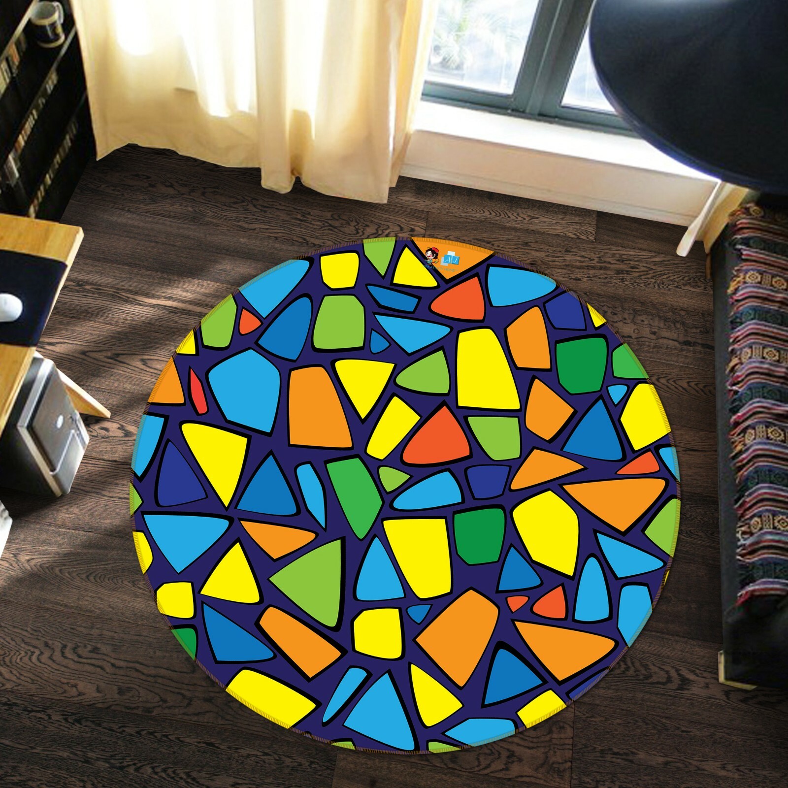 3D Green Triangle Brick ZHUA558 Game Non Slip Rug Mat Photo Carpet Zoe