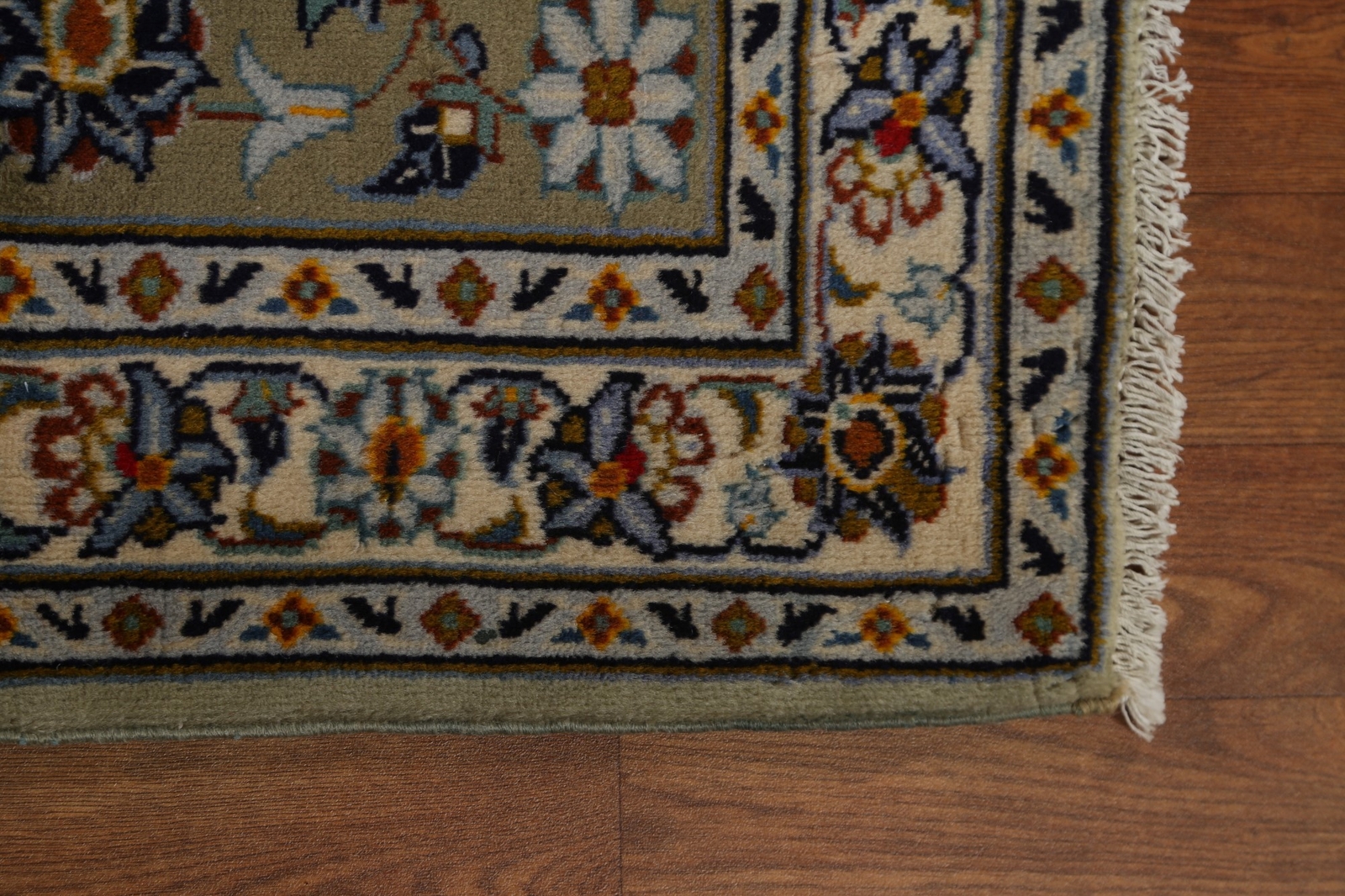 Sage Green Wool Hand-knotted Traditional Floral Living Room Area Rug 10×13