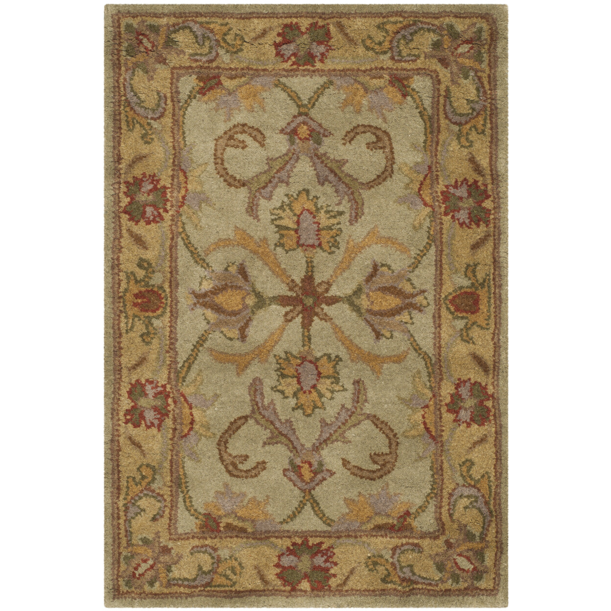 SAFAVIEH Heritage HG811A Handmade Green / Gold Rug