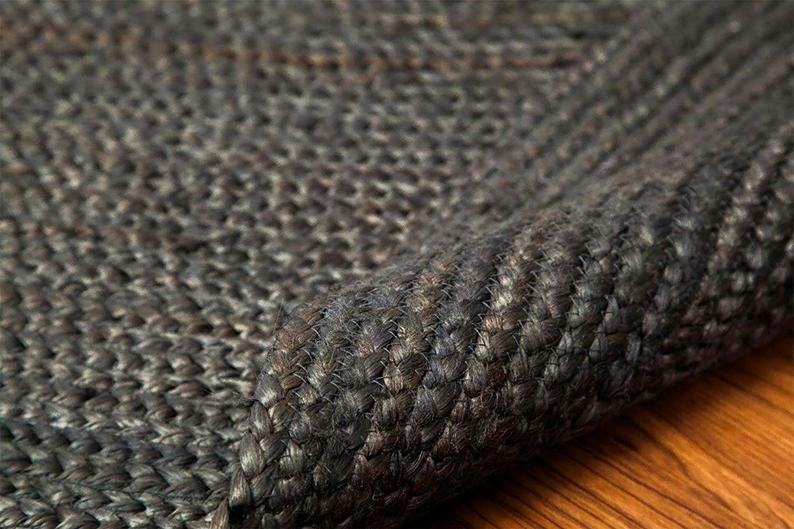 Rug Jute Natural Floors Handmade Natural Round Feet Area Carpet Reversible Rug