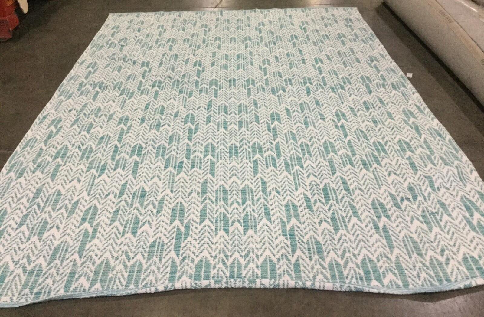 AQUA / IVORY 8′ X 10′ Back Stain Rug, Reduced Price 1172661036 MTK609H-8