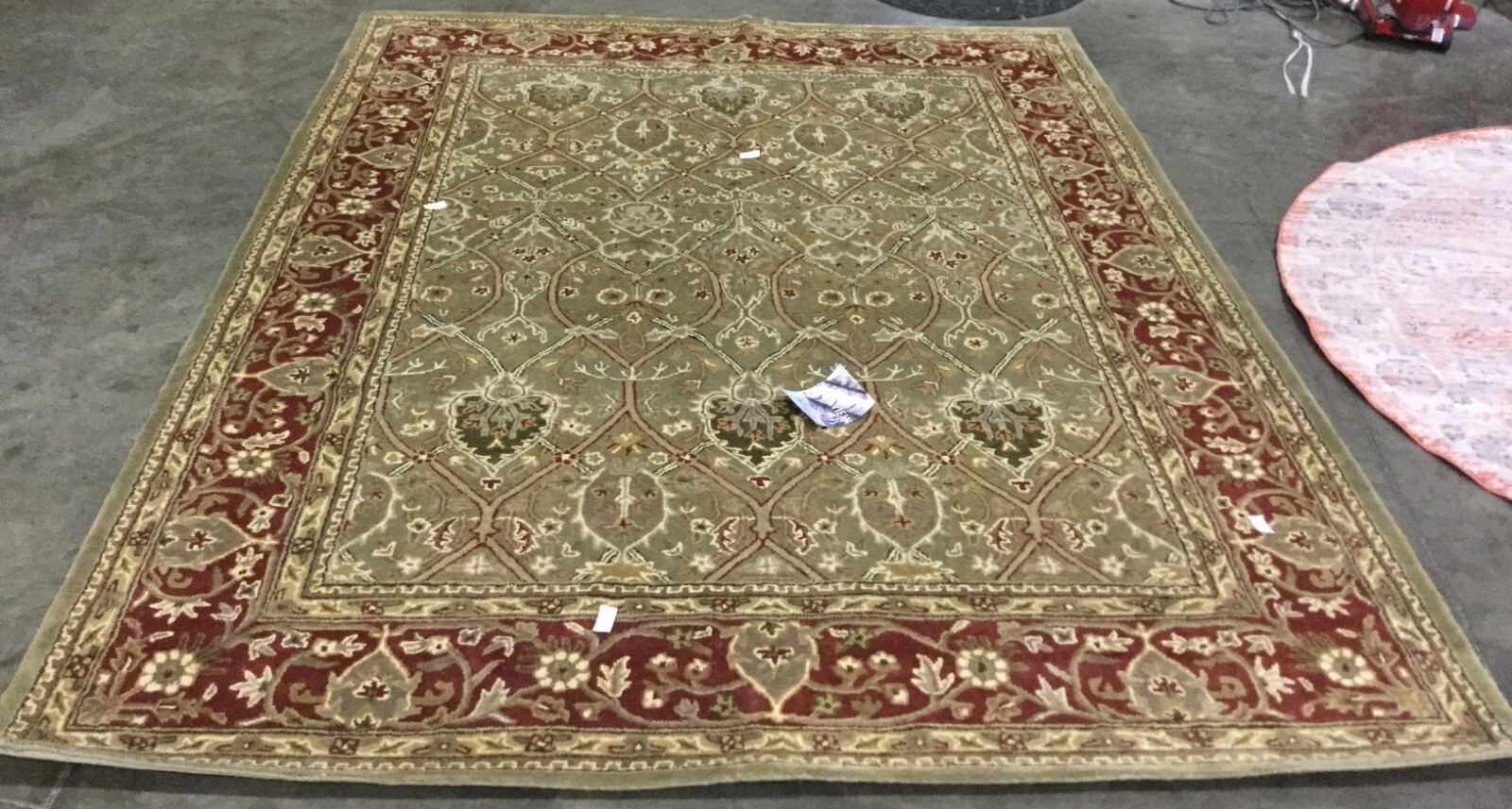 LIGHT GREEN / RUST 7′-6″ X 9′-6″ Flaw in Rug, Reduced Price 1172662484 PL819B-8